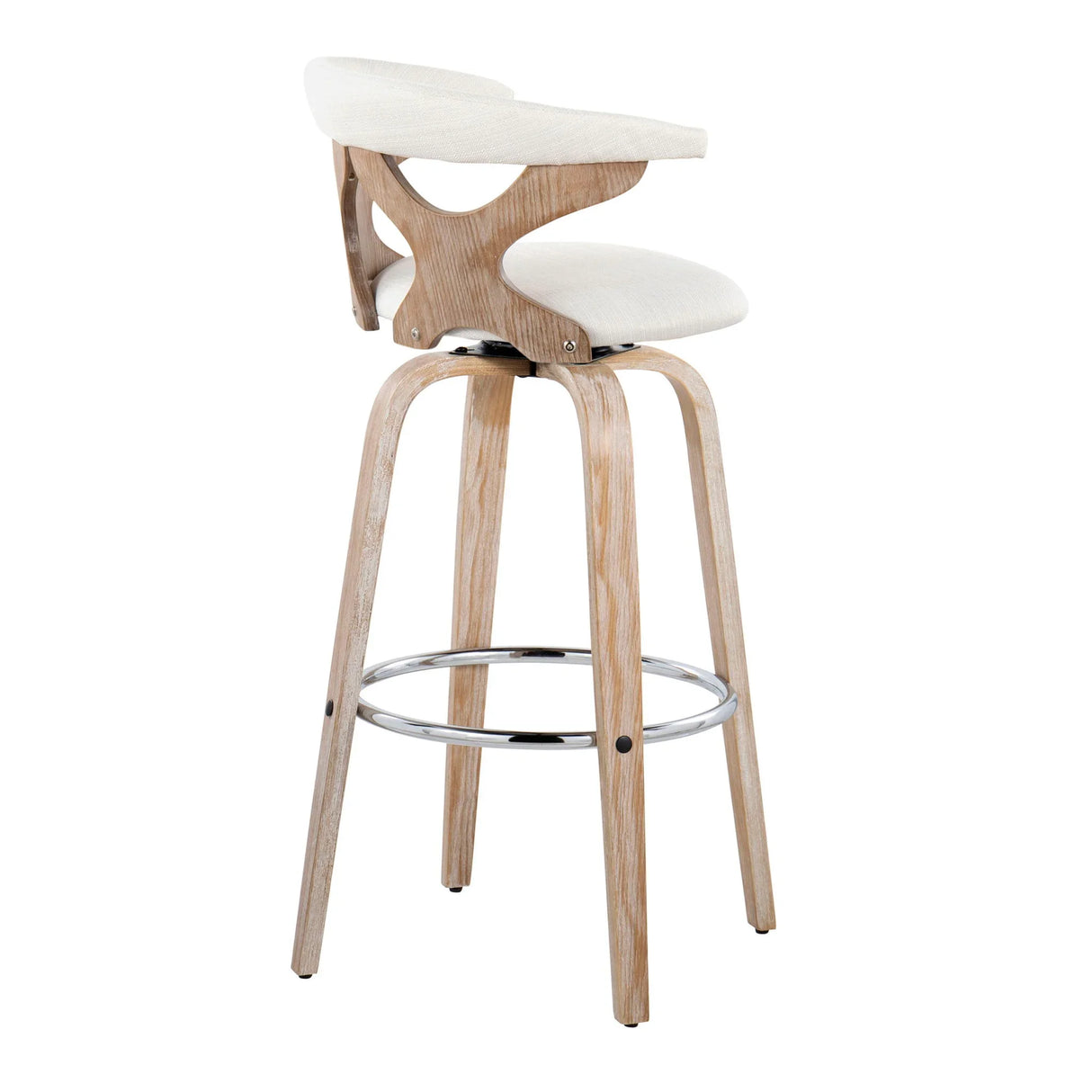 Gardenia - Contemporary Fixed Height Barstool With Swivel With Round Footrest (Set of 2) - Furniture Home Direct