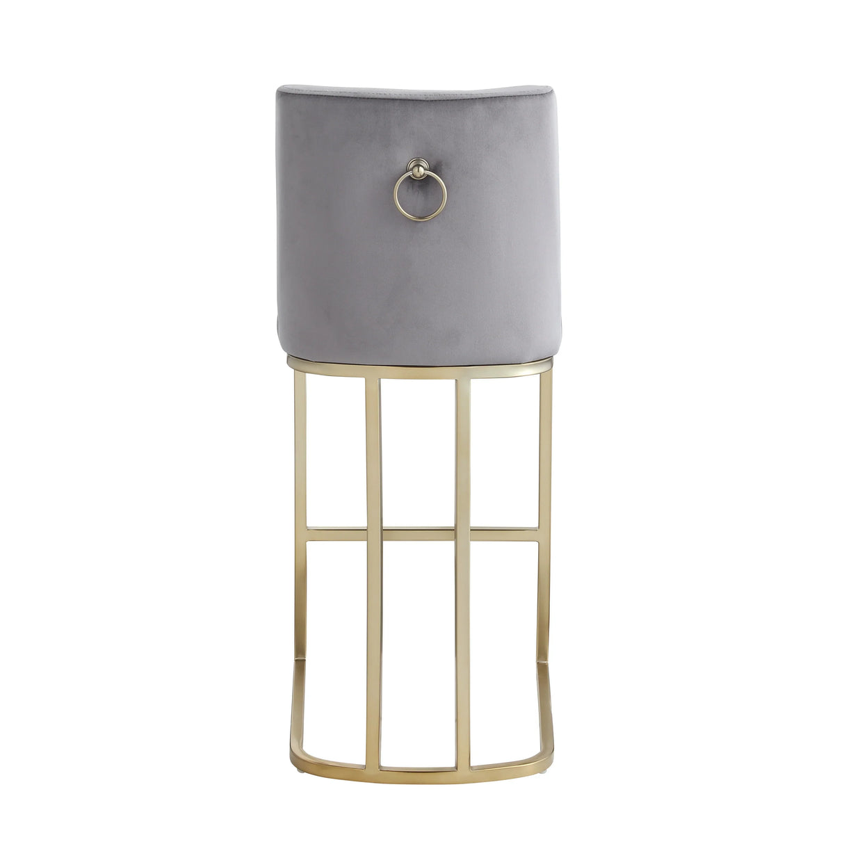 Counter Height Stool With Back Velvet Gold Frame Gray - Furniture Home Direct
