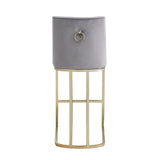 Counter Height Stool With Back Velvet Gold Frame Gray - Furniture Home Direct