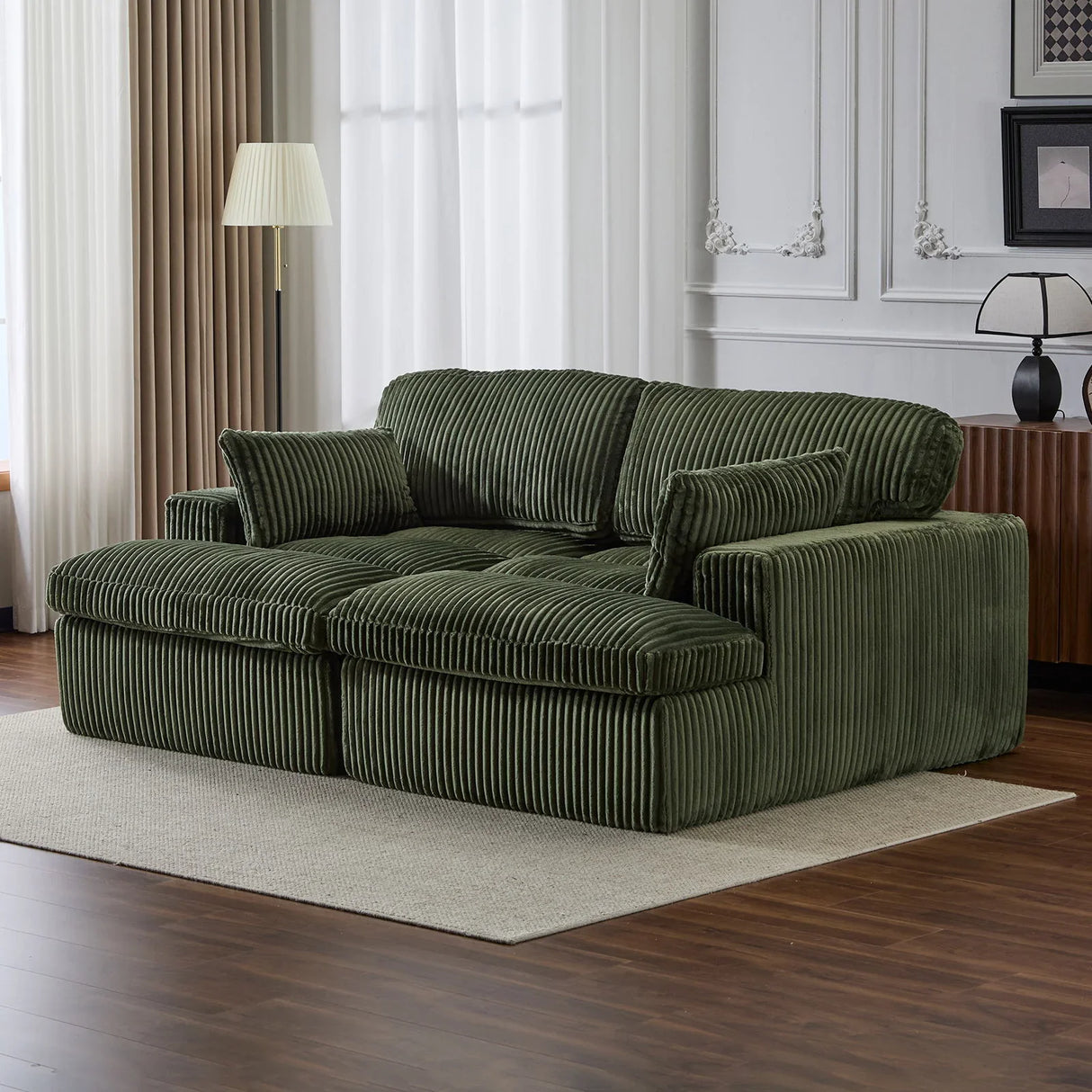 Double Chaise Lounge Chair, Oversized Upholstered Sleeper Cloud Couch - Furniture Home Direct