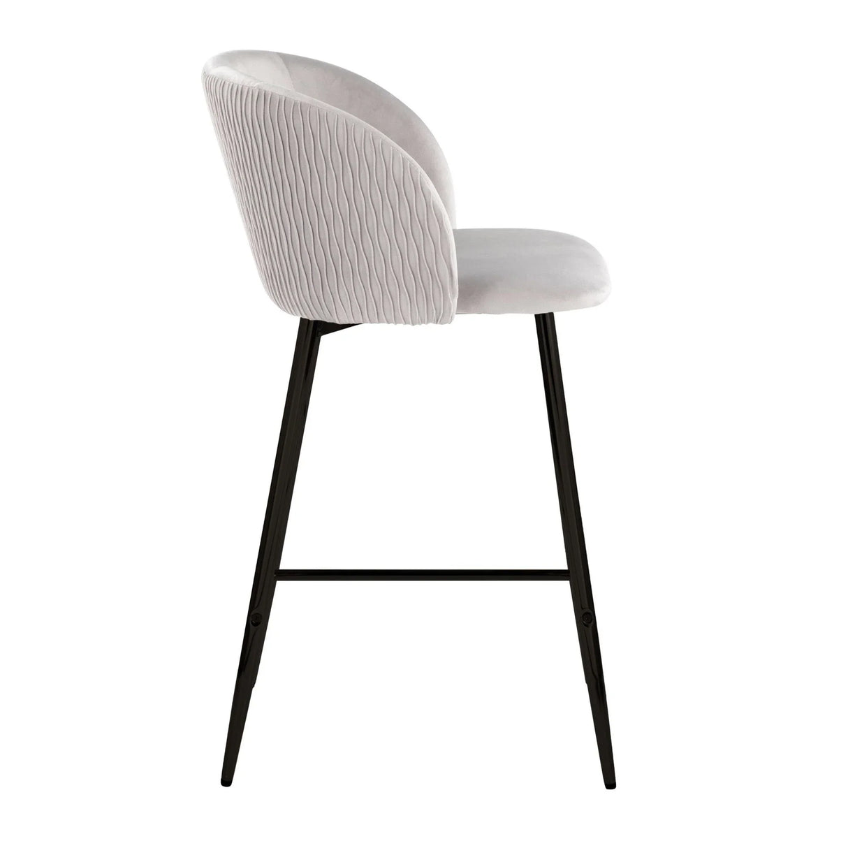 Fran - Pleated Waves Contemporary Fixed Height Counter Stool (Set of 2) - Furniture Home Direct