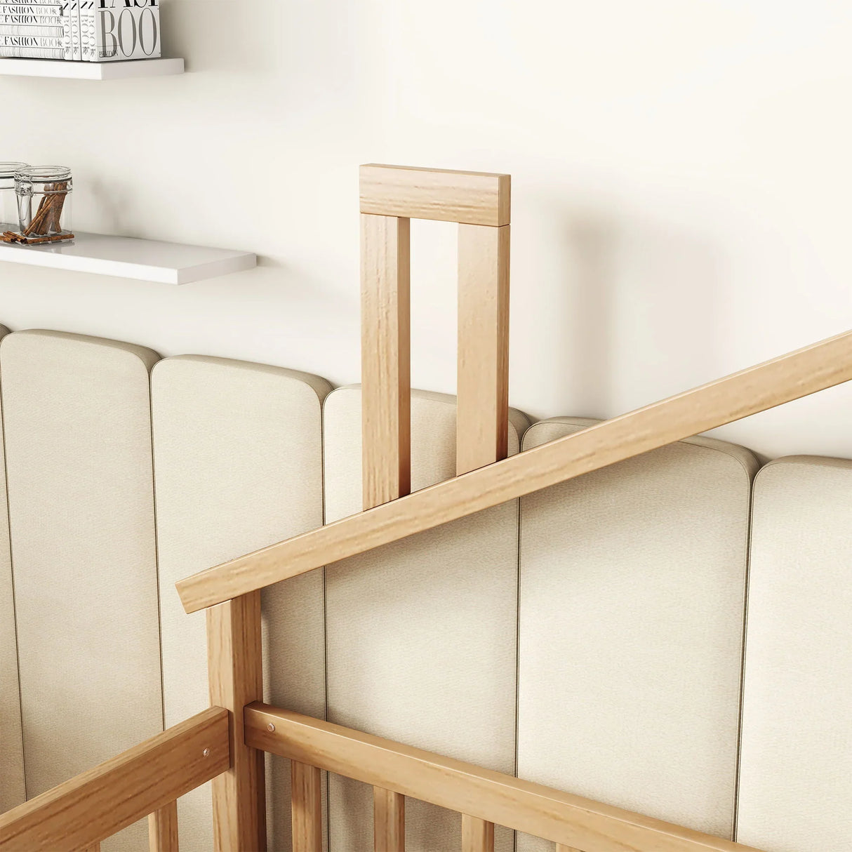 House-Shaped Bedside Floor Bed With Guardrails, Slats, With Door - Furniture Home Direct
