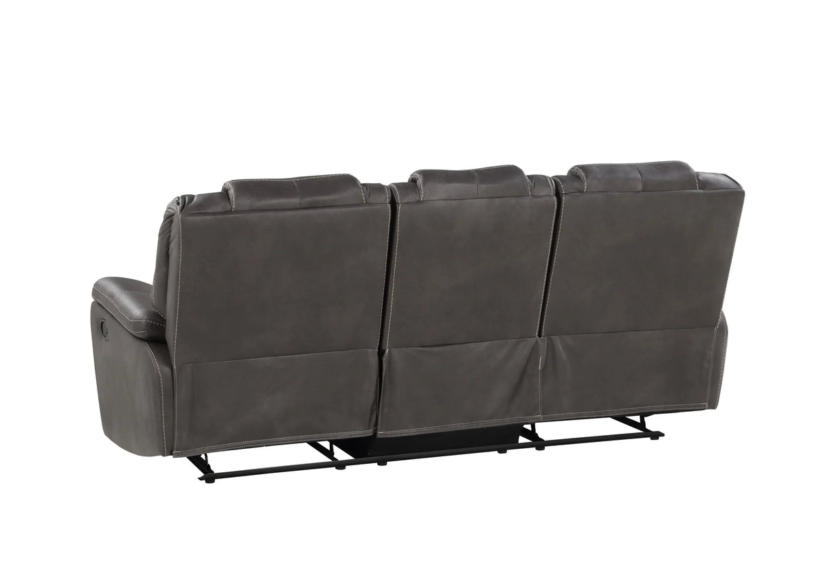 Katrine - 3 Piece Reclining Living Room Set - Charcoal - Furniture Home Direct