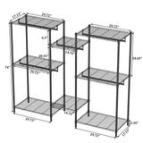 Heavy Duty Garment Rack With 8 Adjustable Wire Shelves And 5 Clothes Rails, Freestanding Closet Organizer Metal - Black - Furniture Home Direct