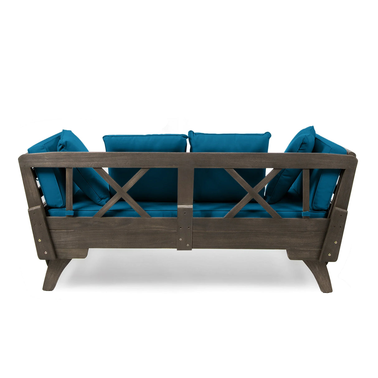 Outdoor Sofa With Wood Frame - Blue - Furniture Home Direct