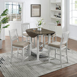 5 Piece Counter Height Dining Set with foldable leaves - Furniture Home Direct