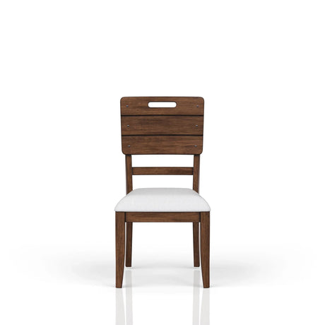 Casual Side Dining Chair Contrasting Upholstered Seat (Set of 2) - Brown - Furniture Home Direct