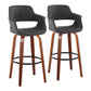 Vintage Flair - Mid Century Modern Fixed Height Barstool With Swivel With Round Footrest (Set of 2) - Furniture Home Direct