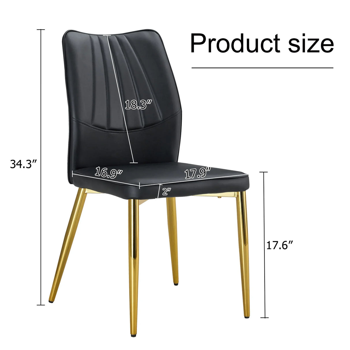 Medieval Modern Dining Chairs With Cushions And Metal Legs Material (Set of 4) - Black - Furniture Home Direct