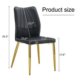 Medieval Modern Dining Chairs With Cushions And Metal Legs Material (Set of 4) - Black - Furniture Home Direct