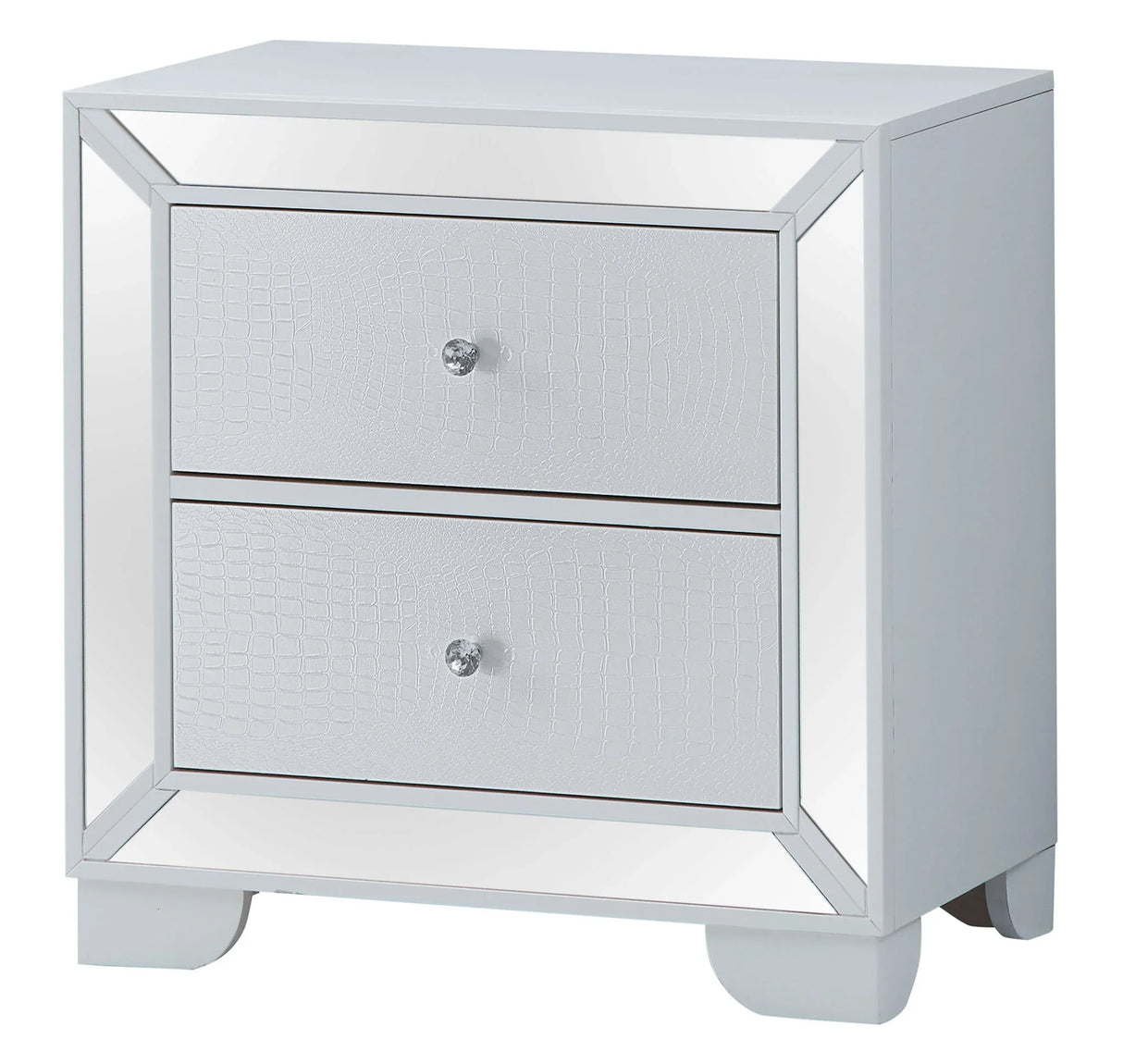 Nightstand Contemporary - Silver Champagne - Furniture Home Direct