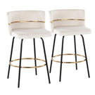 Cinch - Contemporary Fixed Height Counter Stool With Swivel & Round Footrest (Set of 2) - Furniture Home Direct
