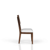 Casual Side Dining Chair Contrasting Upholstered Seat (Set of 2) - Brown - Furniture Home Direct
