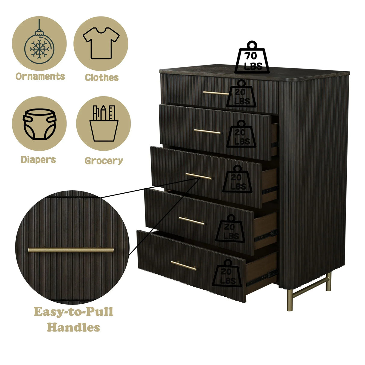 Clayten - Chest - Espresso - Furniture Home Direct