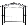 Grill Gazebo 8X5Ft, Outdoor Patio Canopy, Bbq Shelter With Steel Hardtop And Side Shelves - Black - Furniture Home Direct
