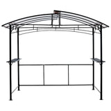 Grill Gazebo 8X5Ft, Outdoor Patio Canopy, Bbq Shelter With Steel Hardtop And Side Shelves - Black - Furniture Home Direct