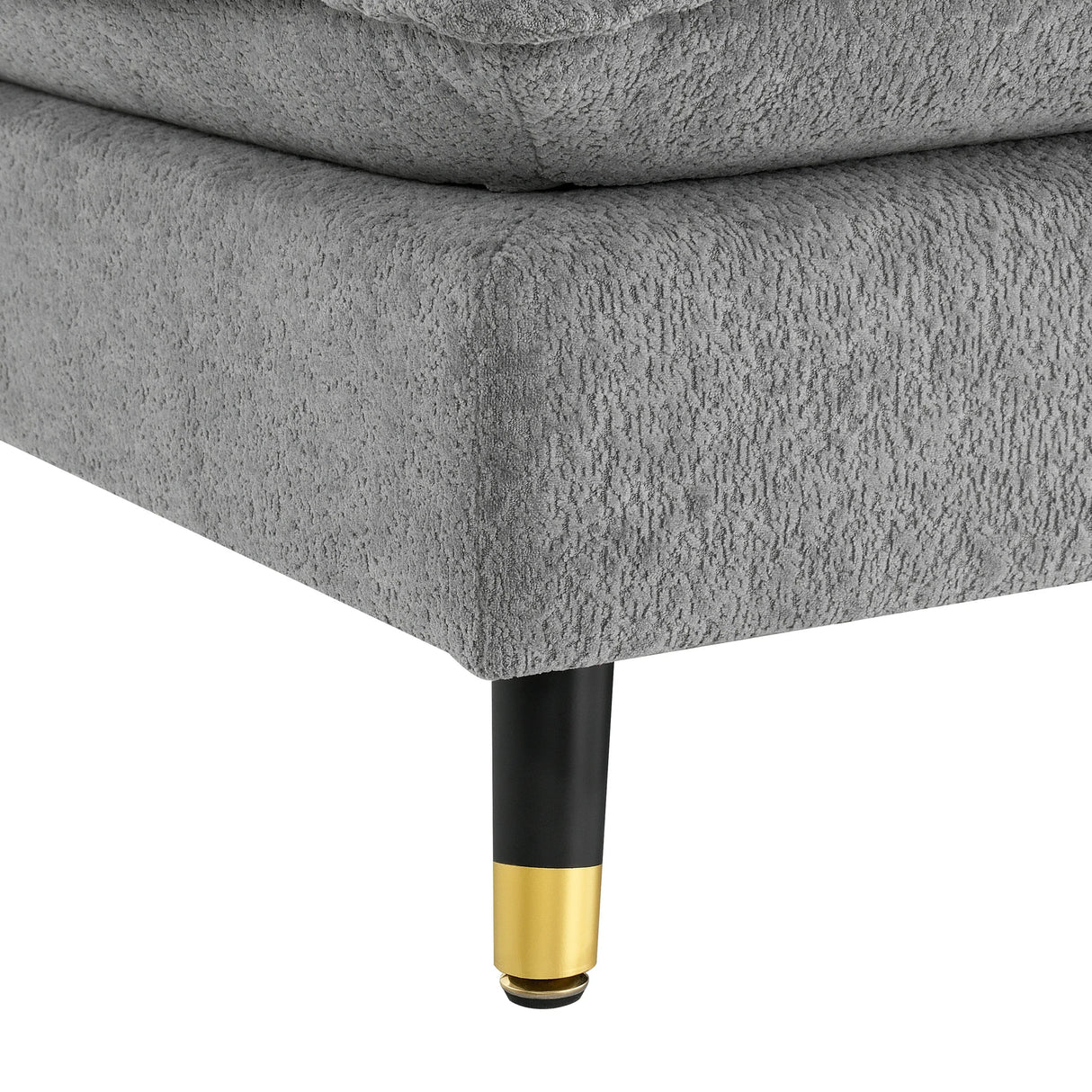 Sectional Sofa Cloud Chenille L Shape With Ottoman Gray - Furniture Home Direct