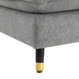 Sectional Sofa Cloud Chenille L Shape With Ottoman Gray - Furniture Home Direct