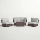 Comfortable Modern Patio Rattan Sectional Set With Cushions - Furniture Home Direct