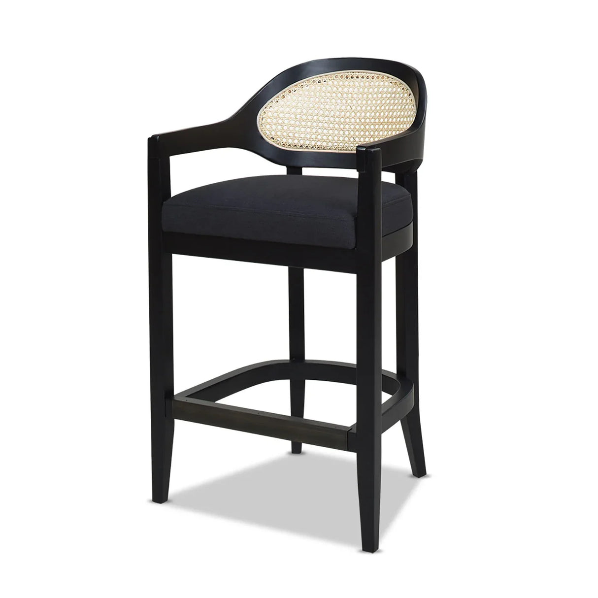 Americana - Mid-Century Modern Cane Back Counter Stool - Furniture Home Direct