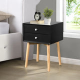 Side Table With 2 Drawer, Mid-Century Modern Storage Cabinet For Bedroom - Furniture Home Direct
