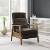 Asher - Modern Push Back Recliner With Wood Arms - Furniture Home Direct