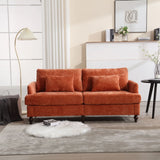 Mid Century Modern Chenille Fabric Loveseat Sofa, 2 Seat Upholstered Couch
