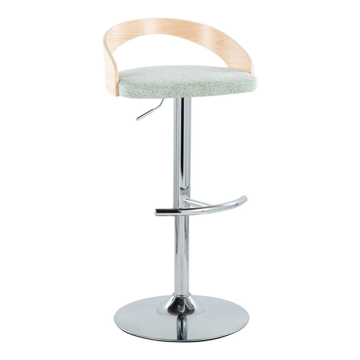 Grotto - Contemporary Adjustable Barstool, Swivel With Rounded T Footrest (Set of 2) - Furniture Home Direct