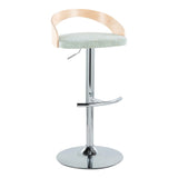 Grotto - Contemporary Adjustable Barstool, Swivel With Rounded T Footrest (Set of 2) - Furniture Home Direct