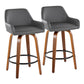 Daniella - Contemporary Fixed Height Counter Stool With Swivel With Round Footrest (Set of 2) - Furniture Home Direct