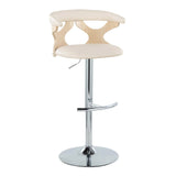 Gardenia - Contemporary Adjustable Barstool & Swivel, Rounded T Footrest (Set of 2) - Furniture Home Direct