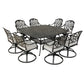Square 8 Person 64" Long Aluminum Dining Set With Cushions - Furniture Home Direct