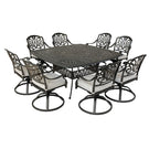 Square 8 Person 64" Long Aluminum Dining Set With Cushions - Furniture Home Direct