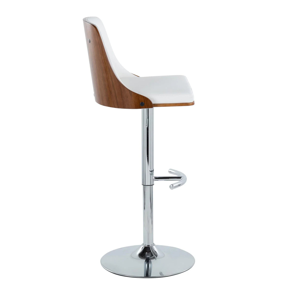 Gianna - Mid Century Modern Adjustable Barstool With Swivel With Rounded T Footrest (Set of 2) - Furniture Home Direct