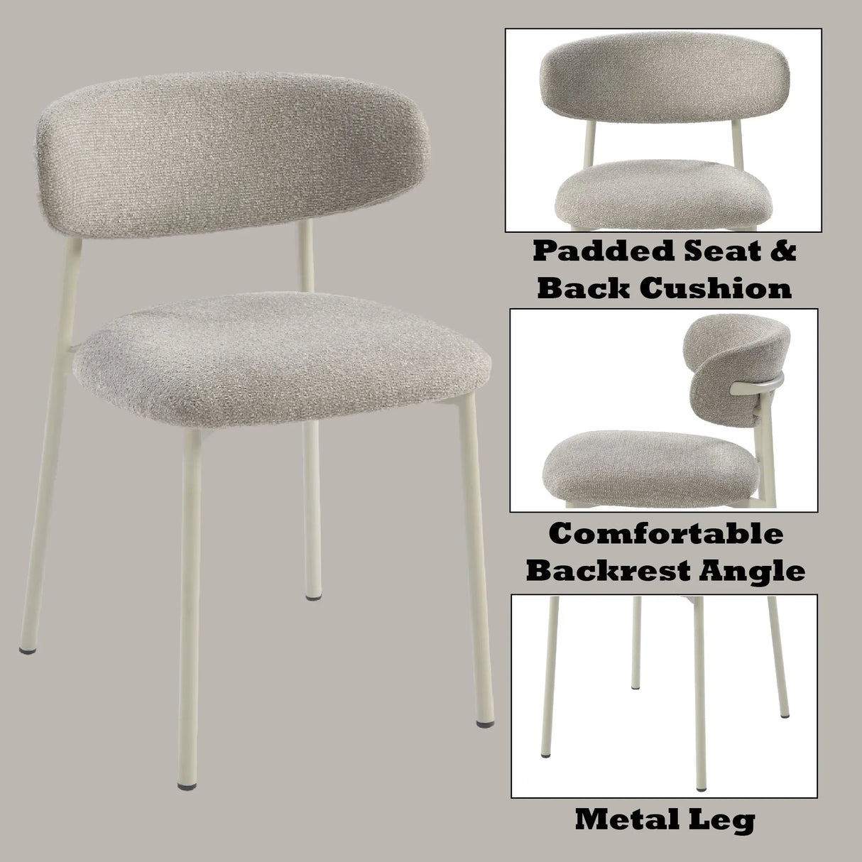 Ingram - Side Chair (Set of 2) - Light Gray - Furniture Home Direct