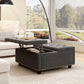 Large Square Storage Ottoman With 2 Storage Doors - Furniture Home Direct