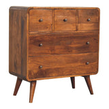 3 Over 2 Curved Chest - Brown - Furniture Home Direct