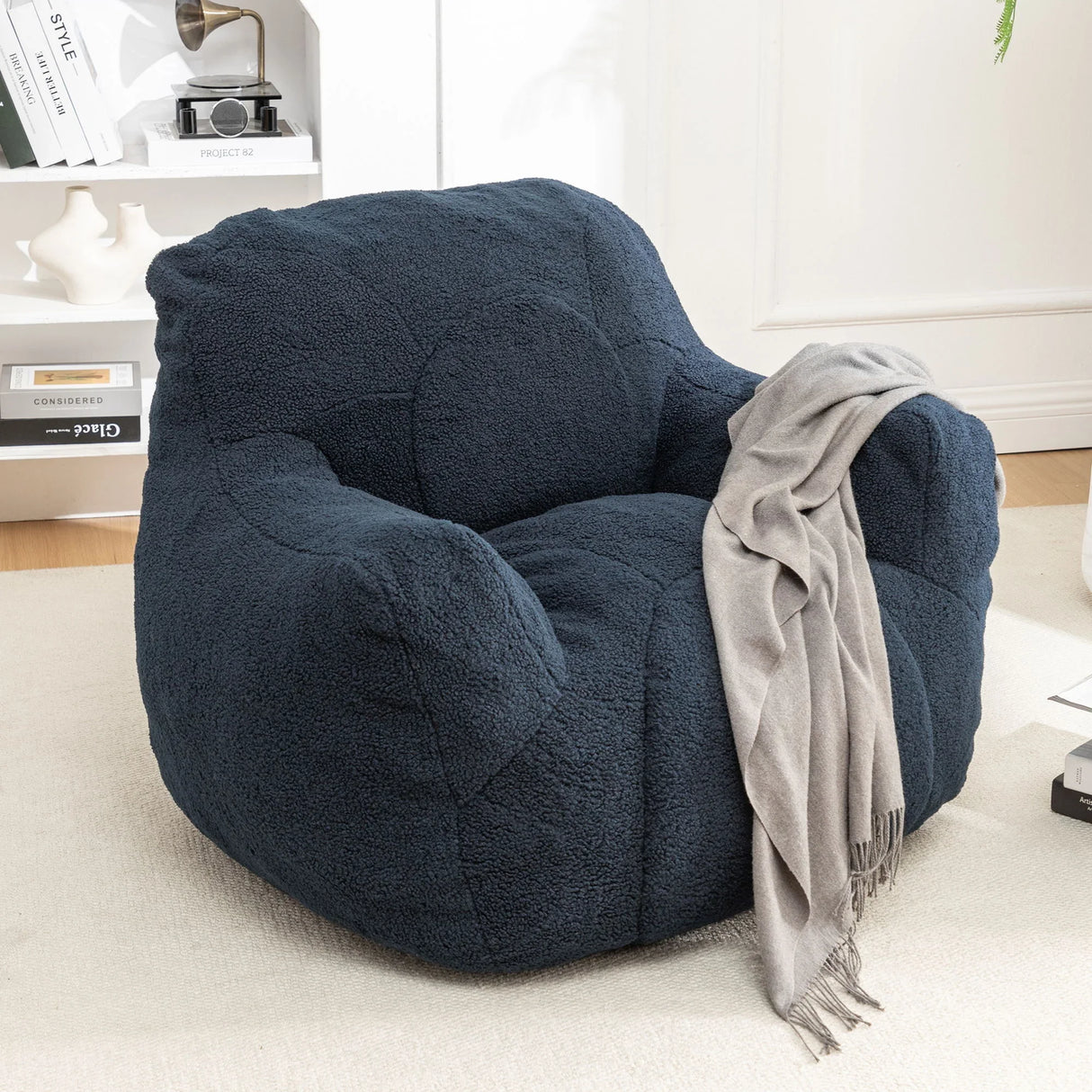 Comfy Bean Bag Chair With Filler, Fluffy And Cozy Seating - Furniture Home Direct