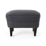 Club Chair and Ottoman Tufted Set with Nailhead Gray - Furniture Home Direct