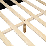 Full Size Upholstered Platform Bed Metal Strips Off White - Furniture Home Direct