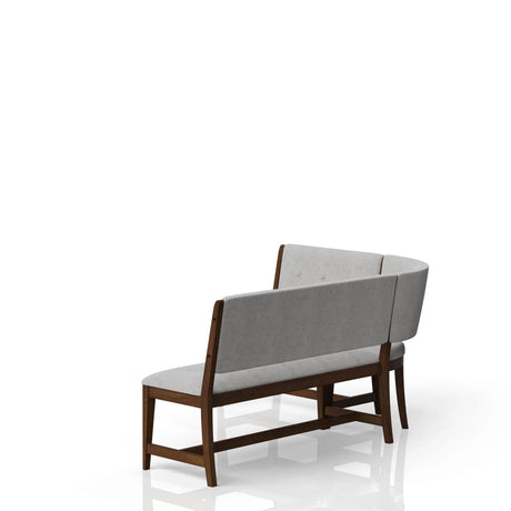 Curved Dining Bench Mid Century Modern Upholstered Curved Bench - Beige - Furniture Home Direct