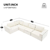 Modular Sectional With Wide Seat Free Combination L Shaped Couch Set Cloud Upholstered Minimalist Boneless Sofa - Furniture Home Direct