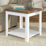 Hampton - Side Table - Jasmine Whitewash / Barnwood - Furniture Home Direct