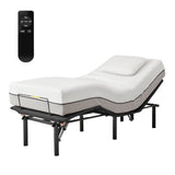 Adjustable Metal Bed Base With Head And Foot Incline, Anti Snore Feature, Wireless Control, Twin Long - Antique Black - Furniture Home Direct
