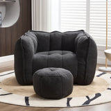 Soft Chenille Bean Bag Chair With High Resilient Foam - Furniture Home Direct