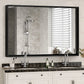 Rectangular Bathroom Mirror Square Angle Metal Frame Wall Mounted Hanging Plates Wall Mount Mirror For Bathroom (Horizontal & Vertical) - Furniture Home Direct