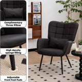 Modern Accent Arm Chair High Back With Metal Legs And Soft Padded - Furniture Home Direct