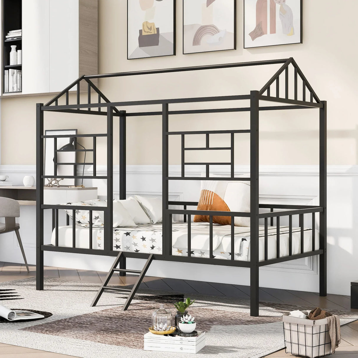 House Bed Frame With Slatted Support, No Box Spring Needed - Furniture Home Direct