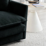 Modern Chenille 3 Piece Living Room Set - Black - Furniture Home Direct