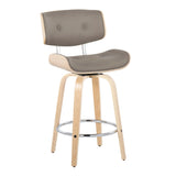 Lombardi - Mid Century Modern Fixed Height Counter Stool With Swivel With Round Footrest (Set of 2) - Furniture Home Direct